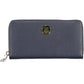Chic Blue Polyurethane Wallet with Logo Detailing