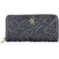 Chic Blue Polyurethane Multi-Compartment Wallet