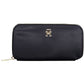 Chic Blue Zippered Wallet with Logo Detail