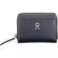 Elegant Blue Zip Wallet with Contrasting Details