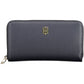 Elegant Blue Polyurethane Wallet for Women