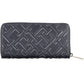 Chic Blue Polyurethane Multi-Compartment Wallet