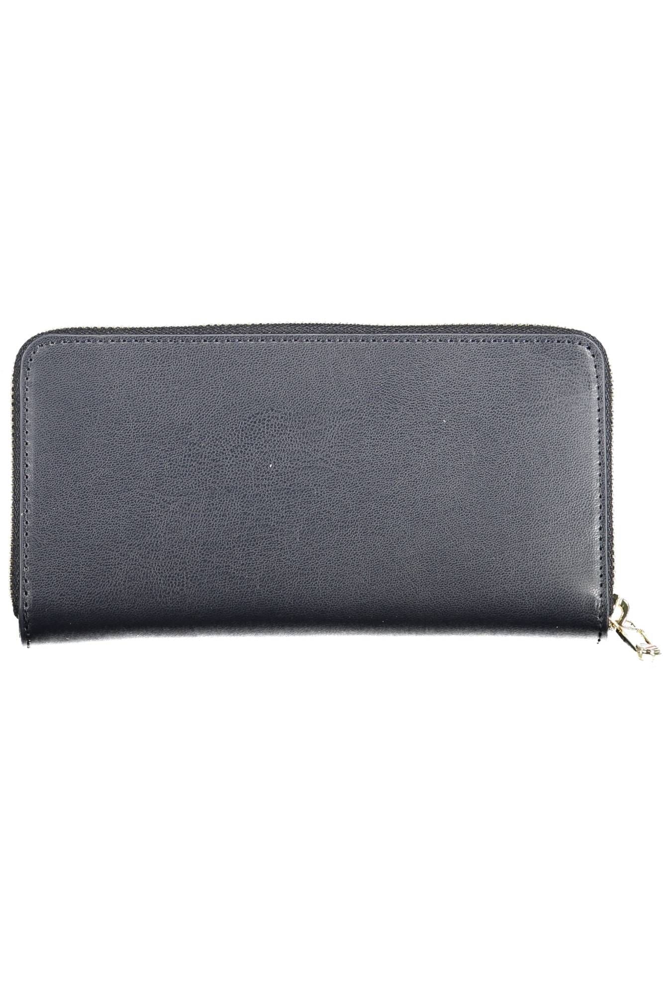 Sleek Blue Polyurethane Wallet with Logo Detail