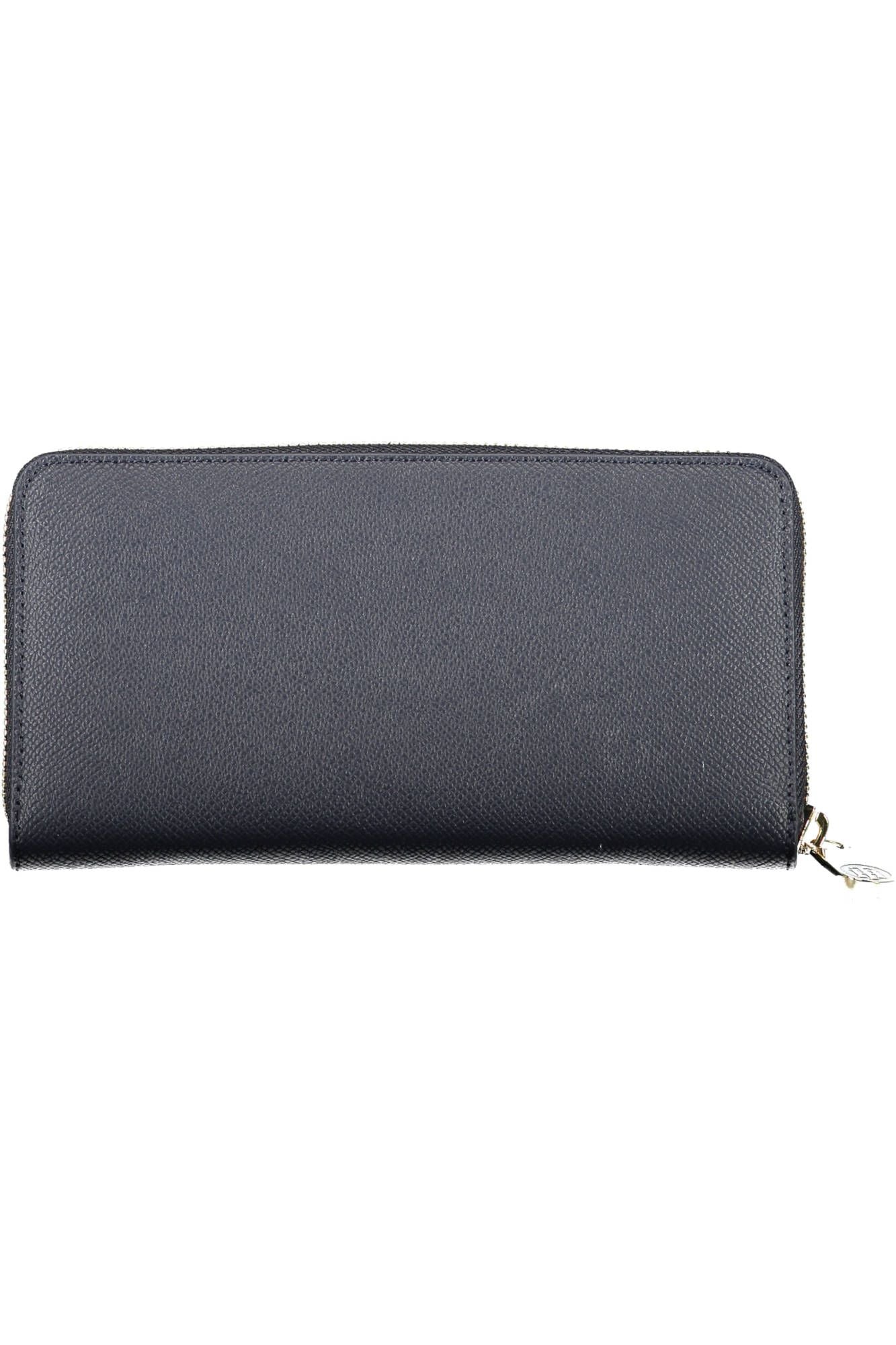 Chic Blue Polyurethane Wallet with Logo