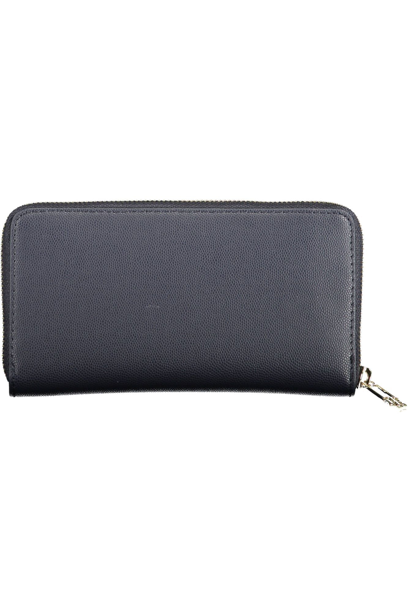 Elegant Blue Polyurethane Wallet for Women