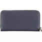 Chic Blue Polyethylene Wallet with Zip Closure