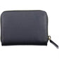 Elegant Blue Zip Wallet with Contrasting Details