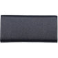 Chic Blue Polyurethane Wallet with Double Card Slots