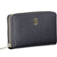 Sleek Blue Polyurethane Wallet with Logo