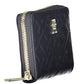 Elegant Blue Polyurethane Wallet with Coin Purse