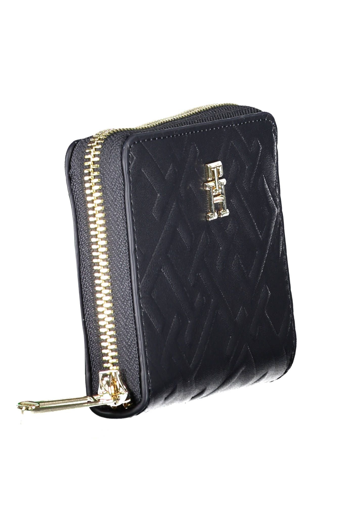 Elegant Blue Polyurethane Wallet with Coin Purse