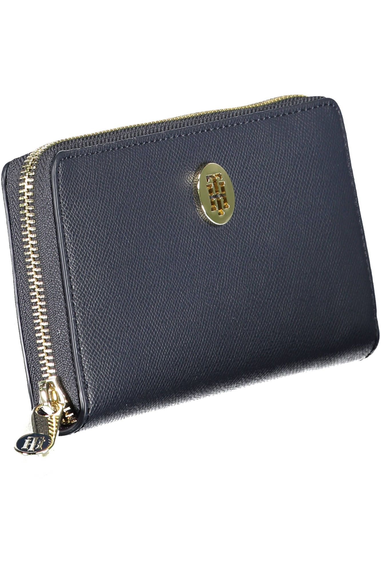 Chic Blue Polyurethane Wallet with Logo Detailing