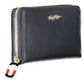 Chic Blue Leather Wallet with Multiple Compartments