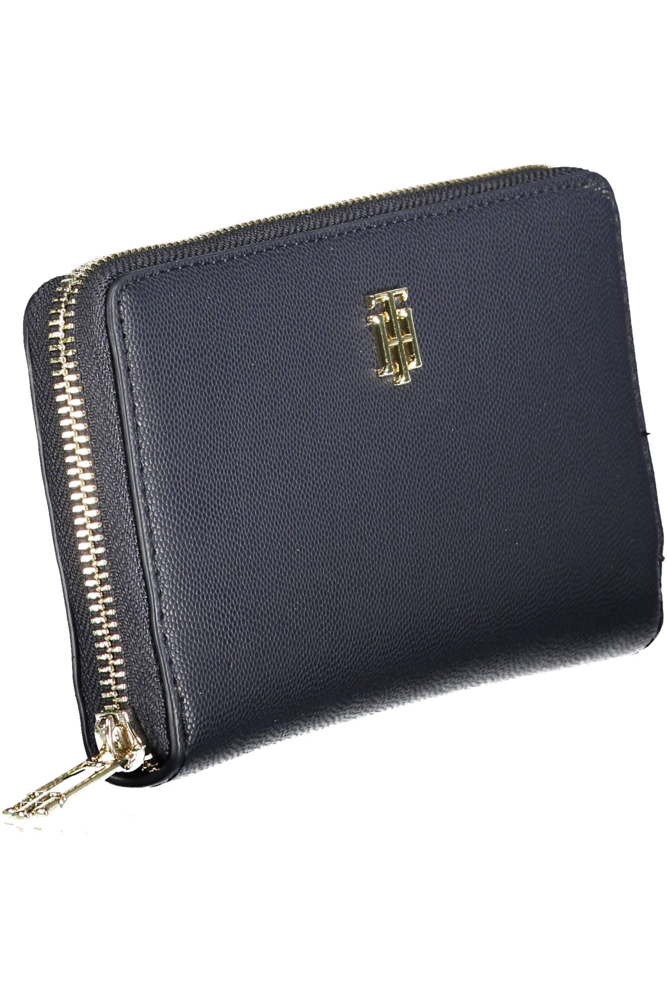 Elegant Blue Polyurethane Wallet for Women