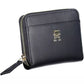 Elegant Blue Zip Wallet with Contrasting Details