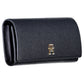 Chic Blue Polyurethane Wallet with Double Card Slots