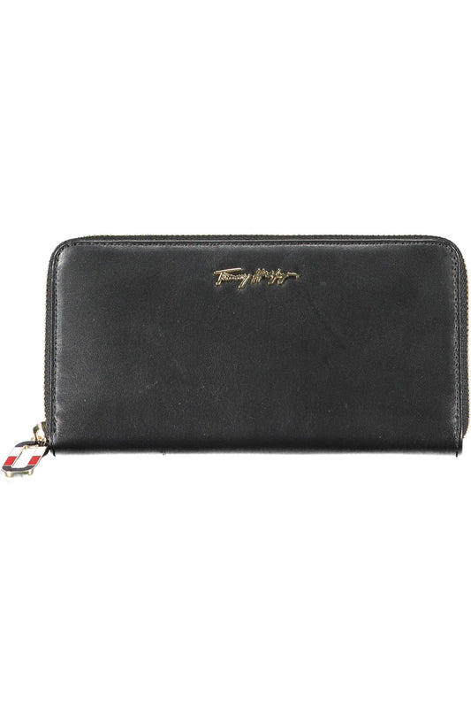 Elegant Black Leather Wallet with Multiple Compartments