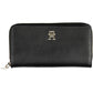 Sleek Black Polyurethane Wallet with Logo Detail