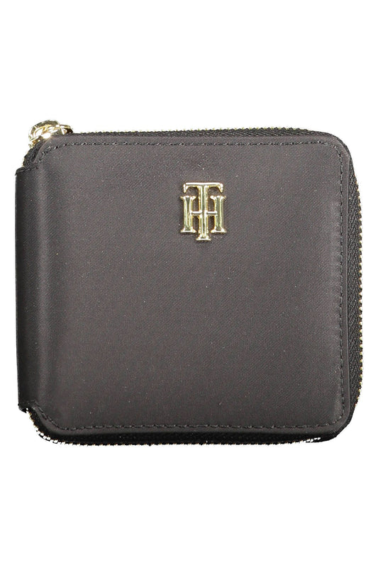 Elegant Black Nylon Zip Wallet