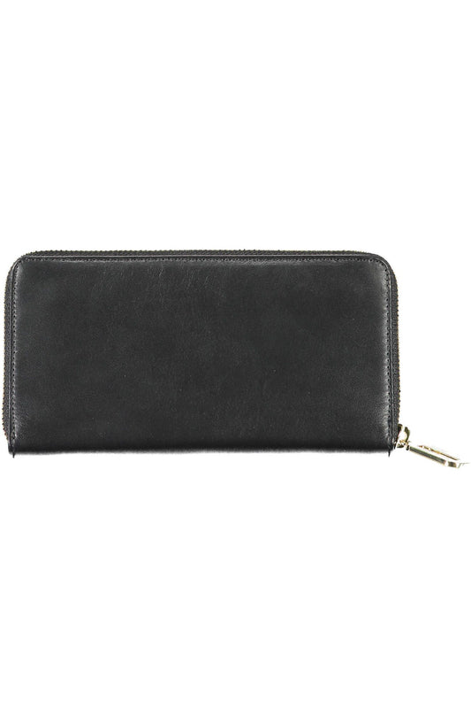 Elegant Black Leather Wallet with Multiple Compartments