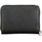 Elegant Black Polyurethane Wallet with Logo Detail