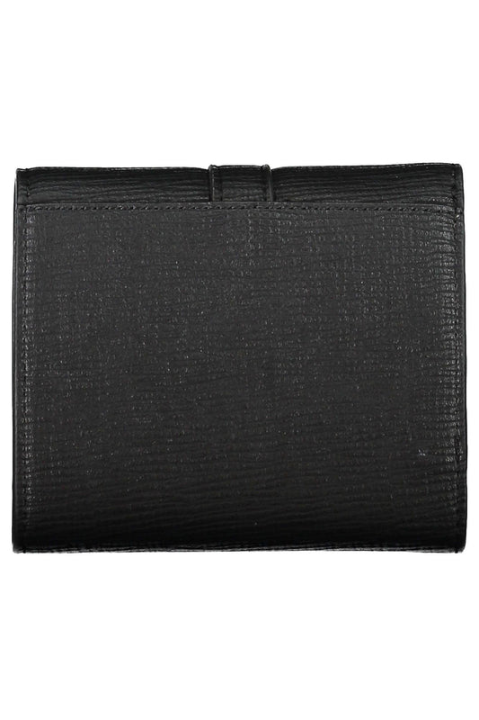 Chic Black Zip Wallet with Contrasting Details