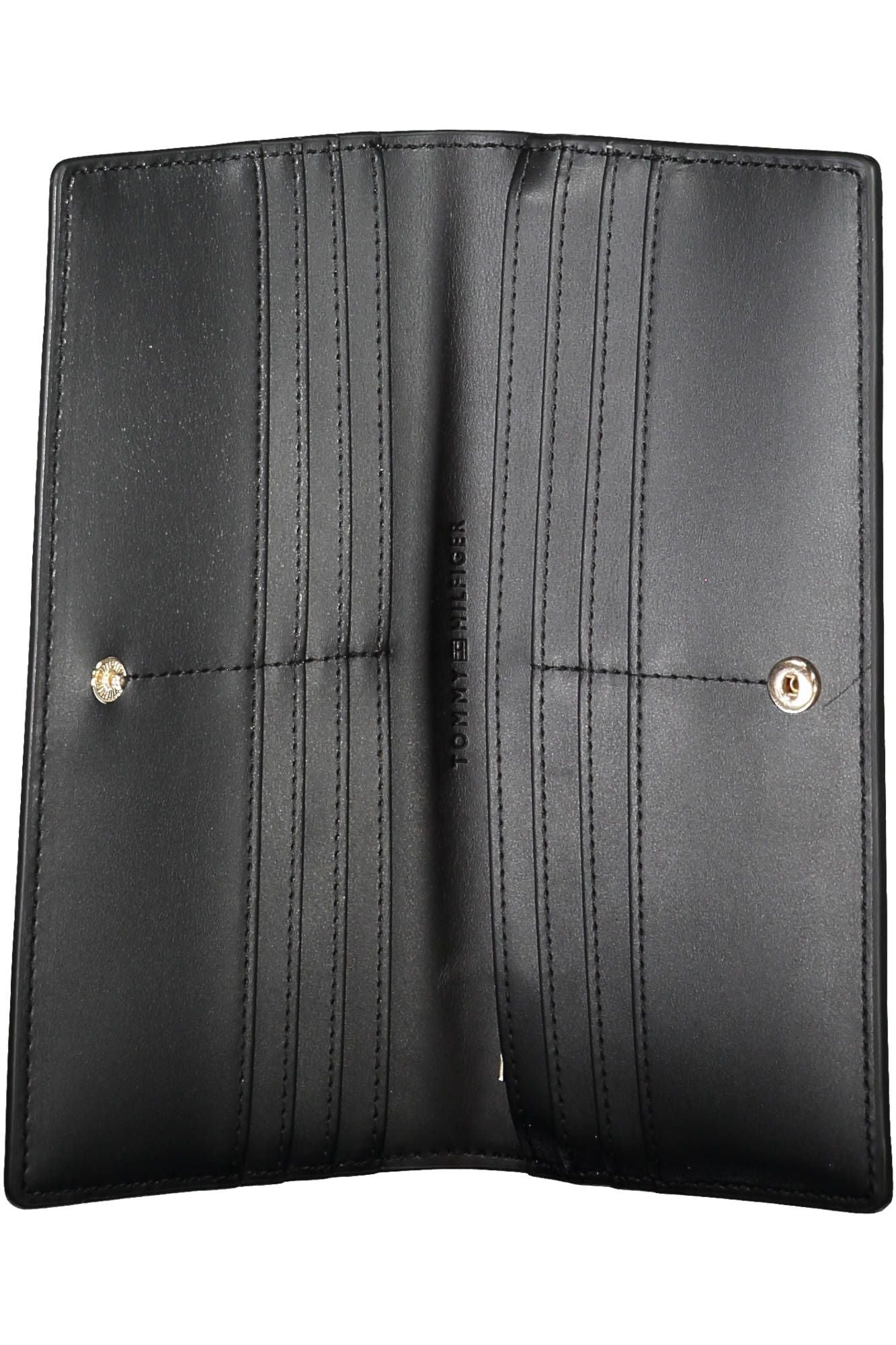 Elegant Black Polyurethane Wallet for Women