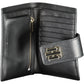 Elegant Black Polyurethane Wallet with Contrast Detail