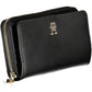 Sleek Black Polyurethane Wallet with Logo Detail