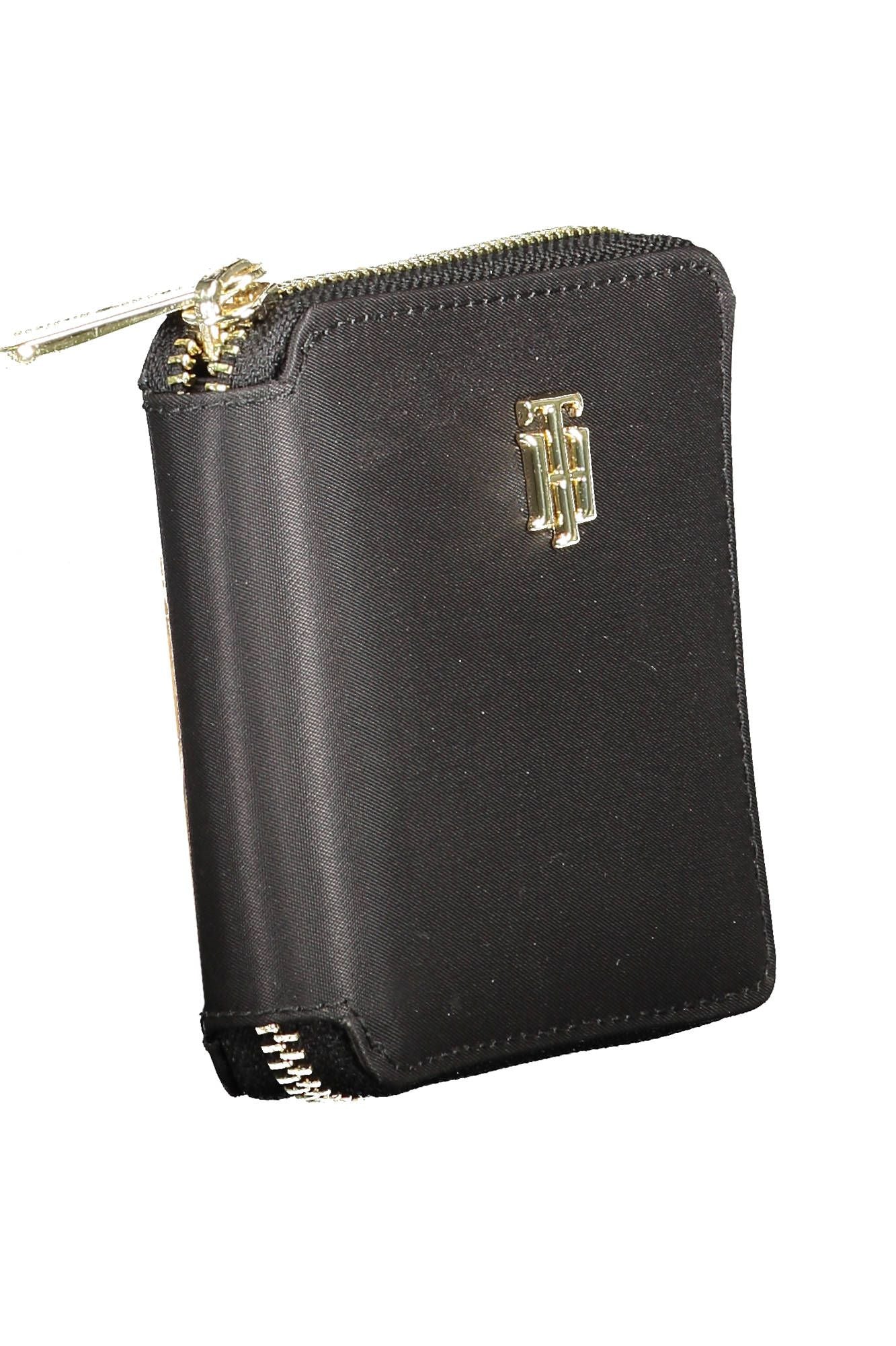 Elegant Black Nylon Zip Wallet