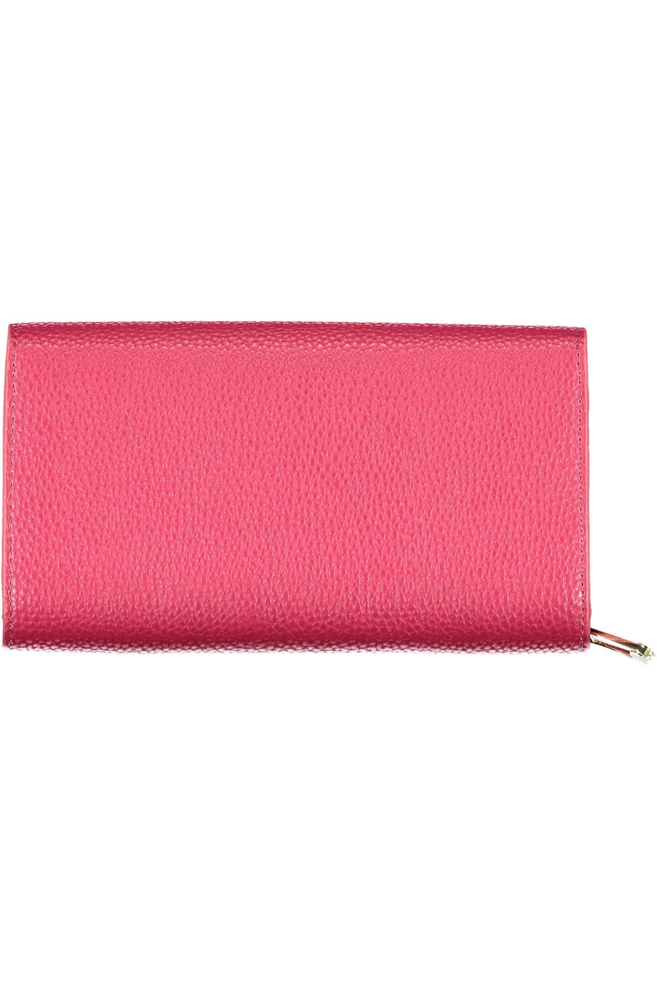 Elegant Red Polyurethane Wallet with Coin Purse