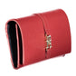 Elegant Red Polyurethane Tri-Fold Wallet