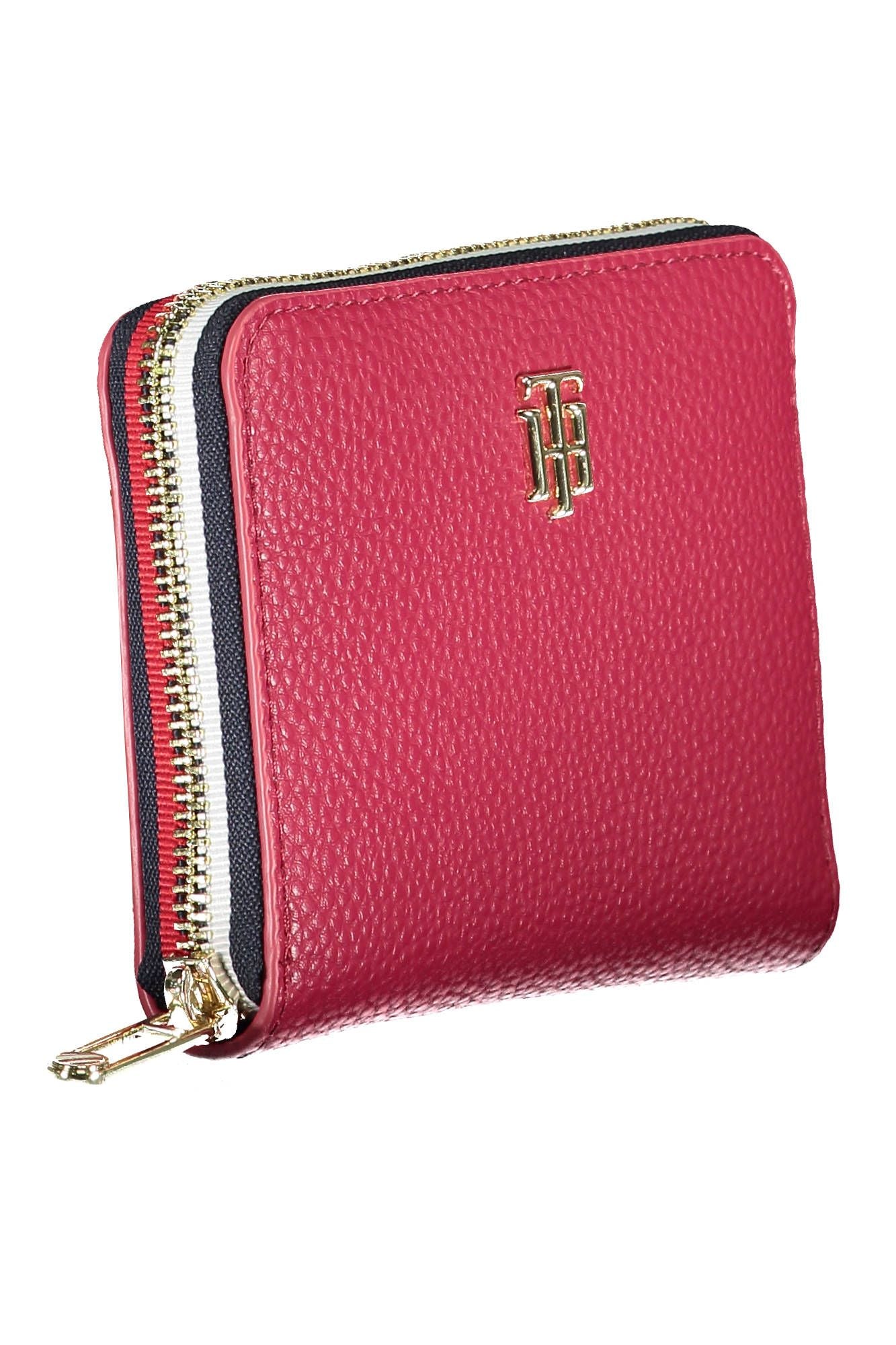 Chic Red Contrast Detail Wallet