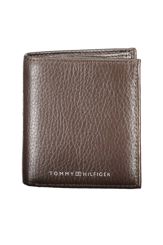 Elegant Brown Leather Dual-Compartment Wallet