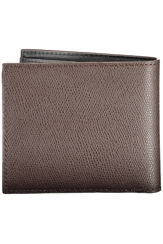 Elegant Brown Leather Dual Compartment Wallet