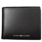 Elegant Black Leather Wallet with Logo Detail