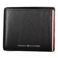 Sleek Black Leather Wallet with Logo Detail