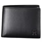 Sleek Black Leather Wallet with Contrast Accents