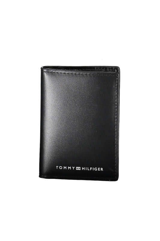 Sleek Black Leather Card Holder with RFID Blocker