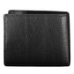 Sleek Black Leather Wallet with Logo Detail