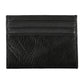 Sleek Black Leather Card Holder with Contrast Detail