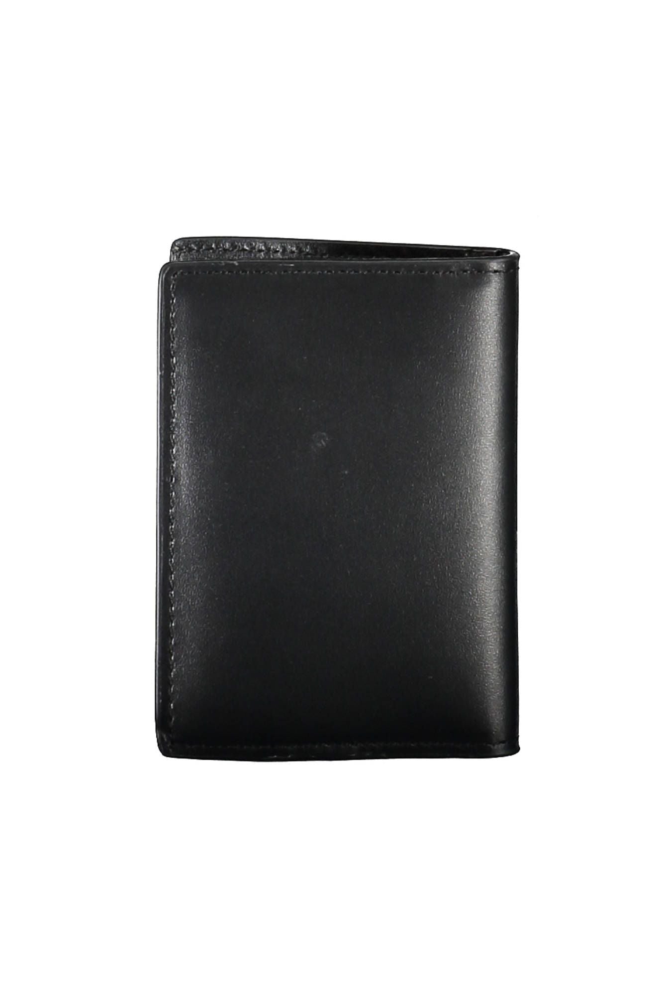 Sleek Black Leather Card Holder with RFID Blocker