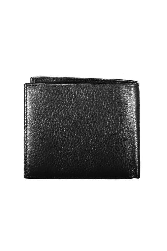 Sleek Black Leather Wallet with RFID Blocker