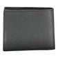 Sleek Black Leather Wallet with Contrasting Accents