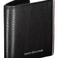 Sleek Black Leather Wallet with Logo Detail