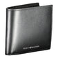 Elegant Black Leather Dual-Compartment Men's Wallet