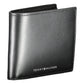 Sleek Black Leather Wallet with Contrasting Detail