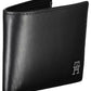 Sleek Black Leather Wallet with Contrast Accents