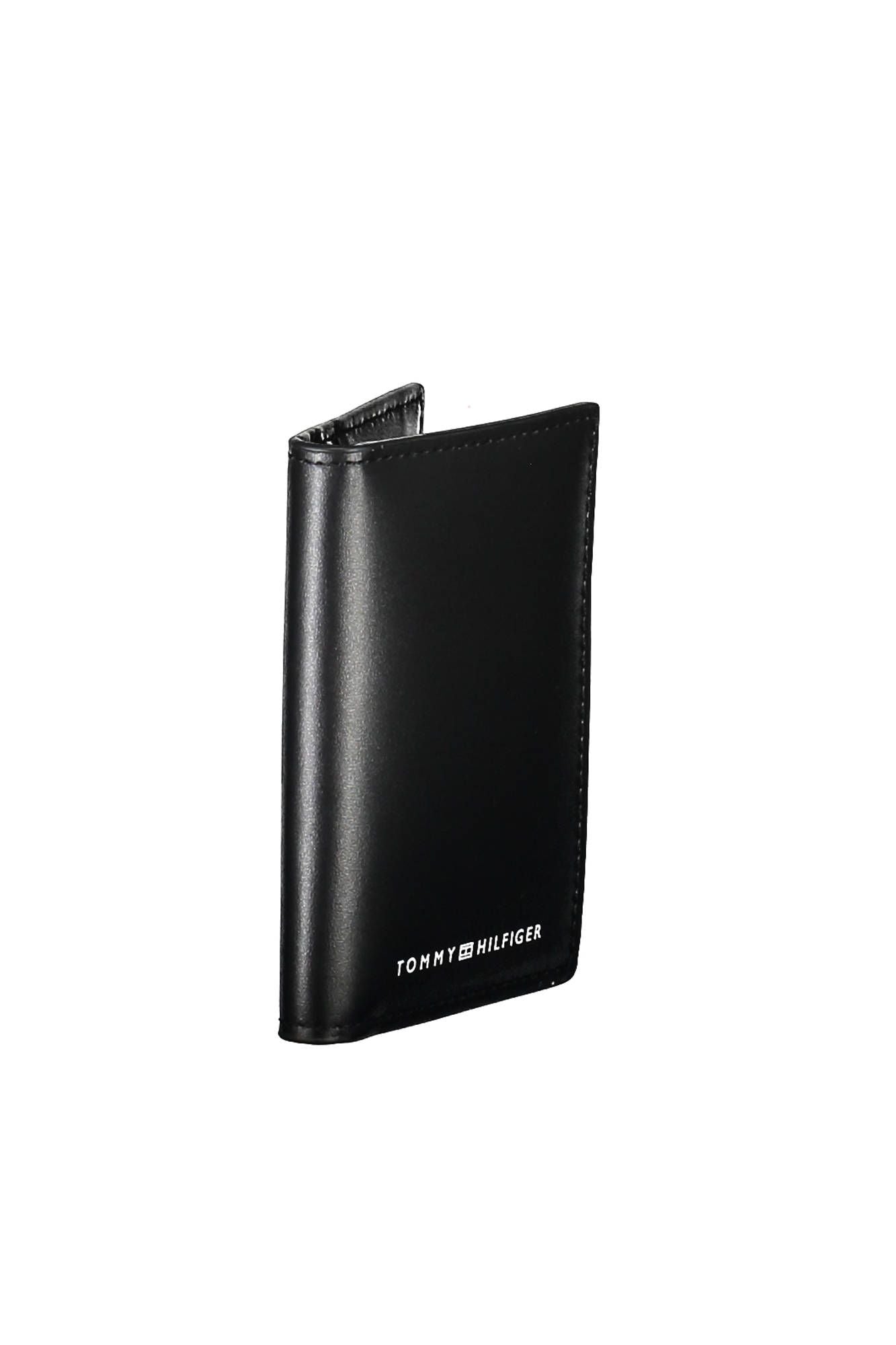 Sleek Black Leather Card Holder with RFID Blocker