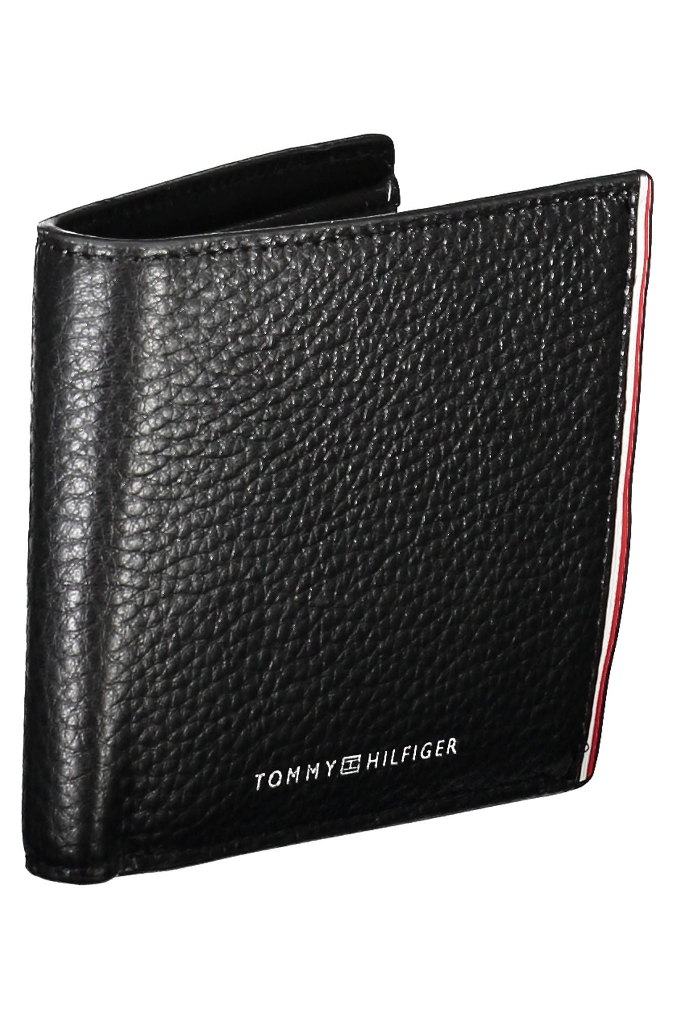 Sleek Black Leather Wallet with Compartment & Coin Purse